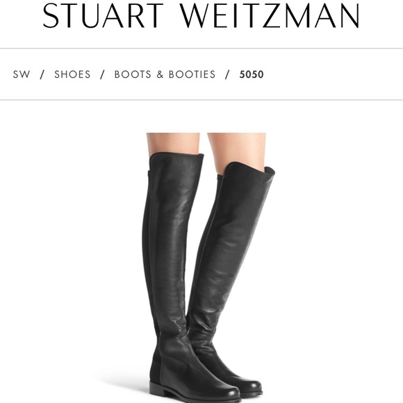 NWT Stuart Weitzman 5050 Black Nappa Boots - Picture 3 of 8